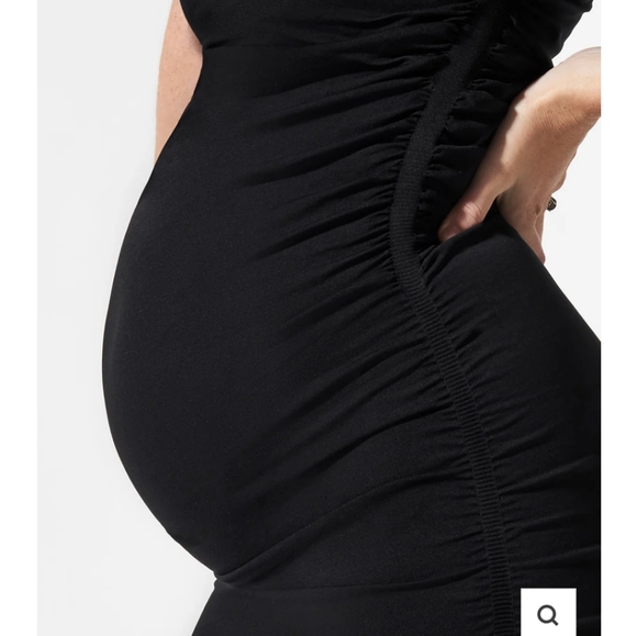 Blanqi Maternity Ruched Cap Sleeve Dress Size S/M - Picture 3 of 9